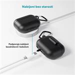 Silikónové puzdro Epico s karabínou | AirPods Pro 3 | čierne | bezpečnostná karabína