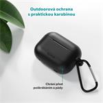 Silikónové puzdro Epico s karabínou | AirPods Pro 3 | čierne | bezpečnostná karabína