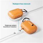 Silikónové puzdro Epico s karabínou | AirPods Pro 3 | oranžová | bezpečnostná karabína
