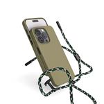 Silikónové puzdro EPICO so šnúrkou pre iPhone 14 Plus (6,7") – zelené