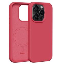 Silikónové TPU puzdro Etteri Mag pre iPhone 15 Pro malinové