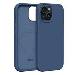 Silikónové TPU puzdro Etteri Mag pre iPhone 15 tmavomodré
