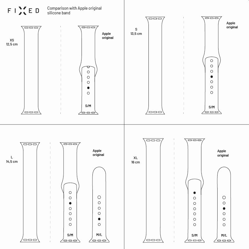 Silikónový remienok FIXED pre Apple Watch 38/40/41 mm, veľkosť S, ružový