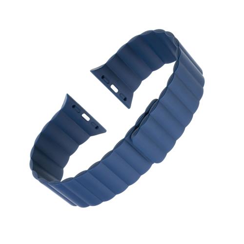 Silikonový řemínek FIXED Magnetic Strap s magnetickým zapínáním pro Apple Watch 42 mm/44 mm, modrý