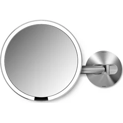 Simplehuman Kosmetické zrcátko na zeď Sensor, LED osvětlení, 5x, dobíjecí, matný nerez