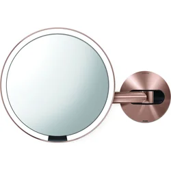 Simplehuman Kosmetické zrcátko na zeď Sensor, LED osvětlení, 5x, dobíjecí, Rose Gold