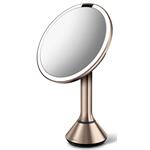 Simplehuman Kosmetické zrcátko Sensor Touch, DUAL LED osvětlení, 5x, dobíjecí, Rose Gold