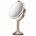 Simplehuman Kosmetické zrcátko Sensor TRIO, LED osvětlení, 1x/5x/10, dobíjecí, rose gold