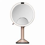 Simplehuman Kosmetické zrcátko Sensor TRIO, LED osvětlení, 1x/5x/10, dobíjecí, rose gold
