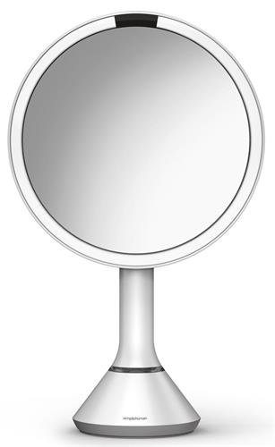 Simplehuman Kozmetické zrkadlo Sensor Touch, DUAL LED osvetlenie, 5x, dobíjateľné, biela oceľ