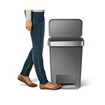 Simplehuman Pedal bin 45 l, vrecko na tašku, obdĺžnikový tvar, sivý plast / nerezová oceľ