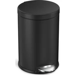 Simplehuman Pedálový odpadkový koš 4,5 l, kulatý, matná černá ocel