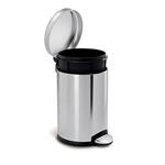 Simplehuman Pedálový odpadkový koš 4,5 l, kulatý, matná ocel, FPP