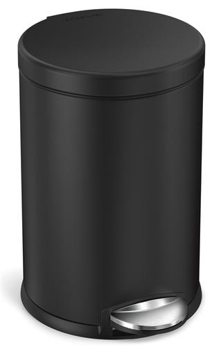 Simplehuman Pedálový odpadkový kôš 4,5 l, okrúhly, matná čierna oceľ