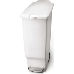 Simplehuman Pedálový odpadkový kôš 40 l, úzky, biely plast