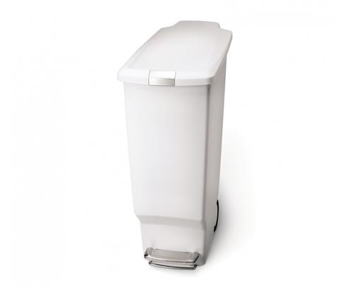 Simplehuman Pedálový odpadkový koš 40 l, úzký, bílý plast