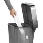 Simplehuman Pedálový odpadkový koš 45 l, kapsa na sáčky, obdélníkový, šedý plast / nerez