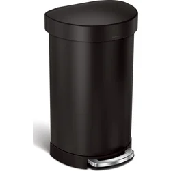 Simplehuman Pedálový odpadkový kôš 45 l, polkruhový, matná čierna oceľ, rám tašky