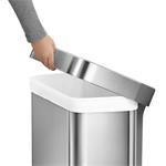 Simplehuman Pedálový odpadkový koš 55 l, matná ocel, FPP, kapsa na sáčky