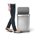Simplehuman Pedálový odpadkový koš 55 l, matná ocel, FPP, kapsa na sáčky