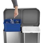 Simplehuman Pedálový odpadkový koš na tříděný odpad 58 l (34/24), kartáčovaná ocel