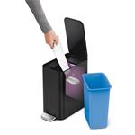 Simplehuman Pedálový úzký odpadkový koš 5 l, matná černá ocel