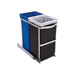 Simplehuman Vestavný odpadkový koš na tříděný odpad 20/15 l, výsuvný, lesklá ocel /plast