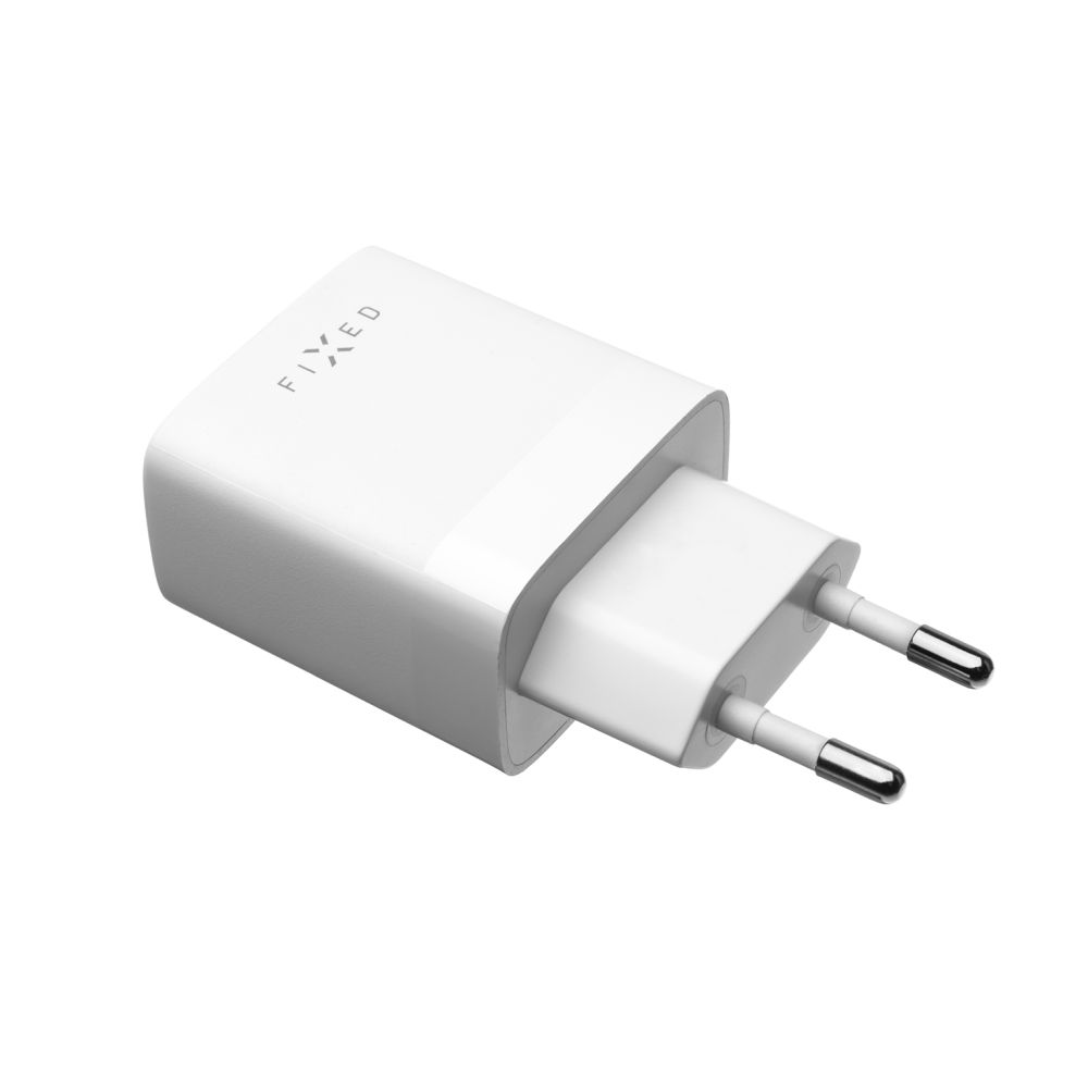 Síťová nabíječka FIXED s 2xUSB výstupem, 17W Smart Rapid Charge, bílá