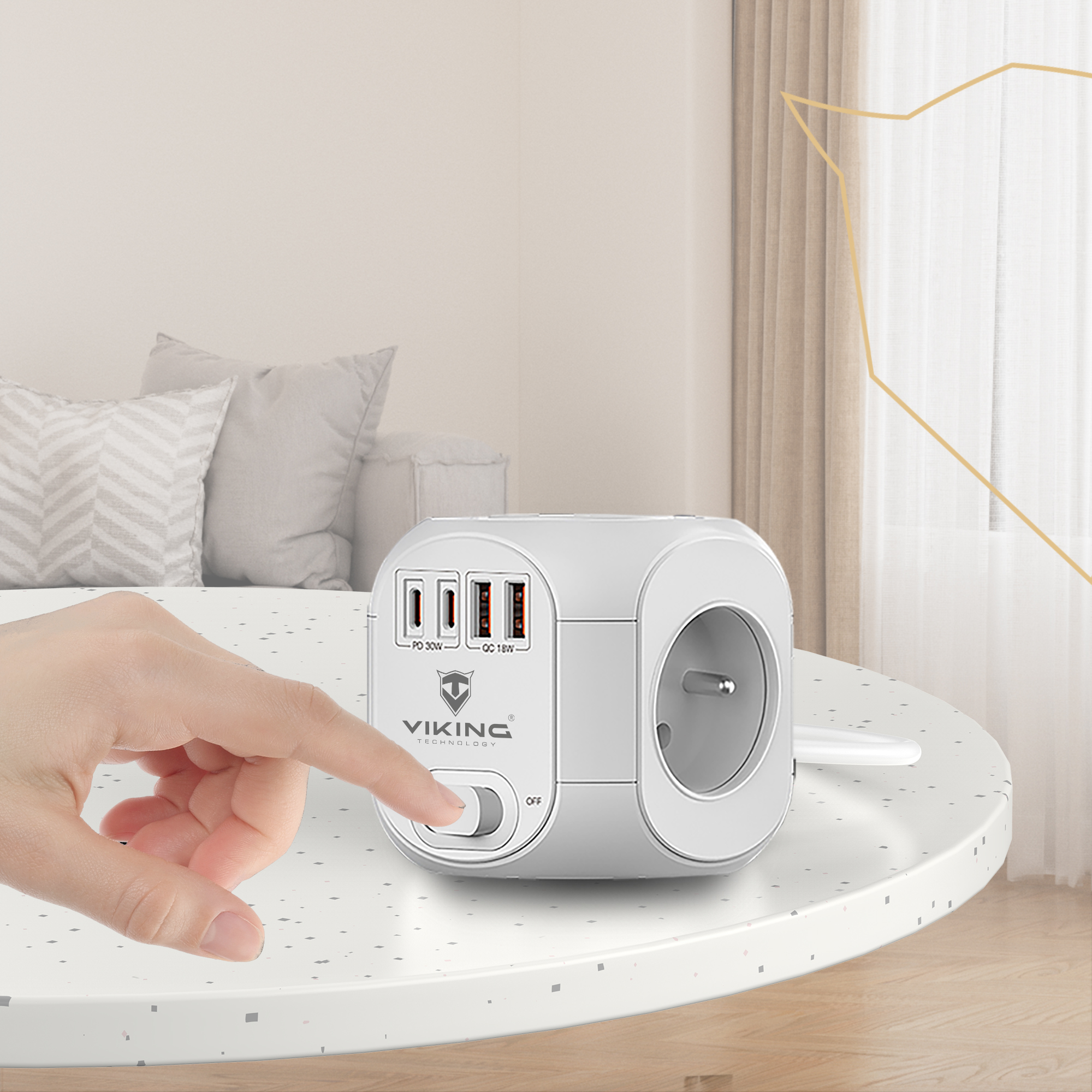Síťový adaptér Viking AC CUBE PD30