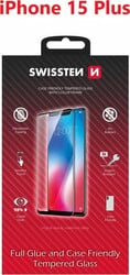 Sklo Swissten Full Glue pre Apple iPhone 15 Plus, čierne