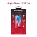 Sklo Swissten Full Glue pre iPhone 12/12 Pro, čierne  