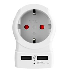 SKROSS cestovnĂ­ adaptĂ©r s USB do VelkĂ© BritĂˇnie, typ G