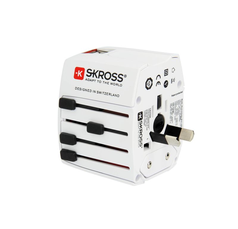 SKROSS cestovní adaptér MUV USB, USB A+C, univerzální pro 150 zemí