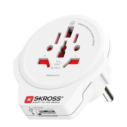 SKROSS travel adapter Europe USB for foreigners in the Czech Republic, USB-A, 12W, type E/F