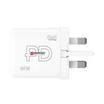 SKROSS USB A+C nabíjecí adaptér Power charger 65W GaN UK, Power Delivery, typ G
