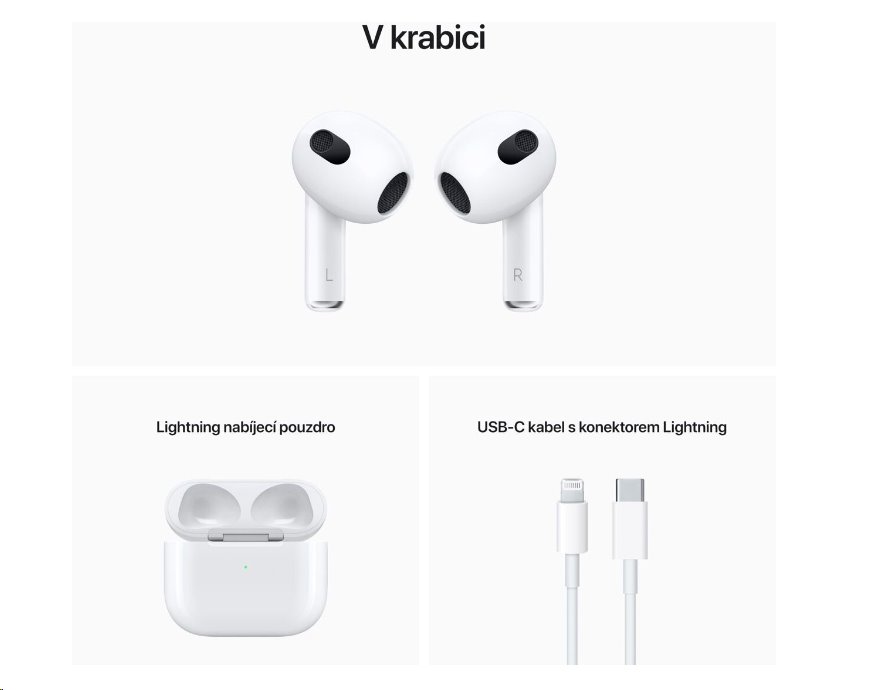 SLU Apple AirPods 3 2022 s lightning nabíjecím pouzdrem