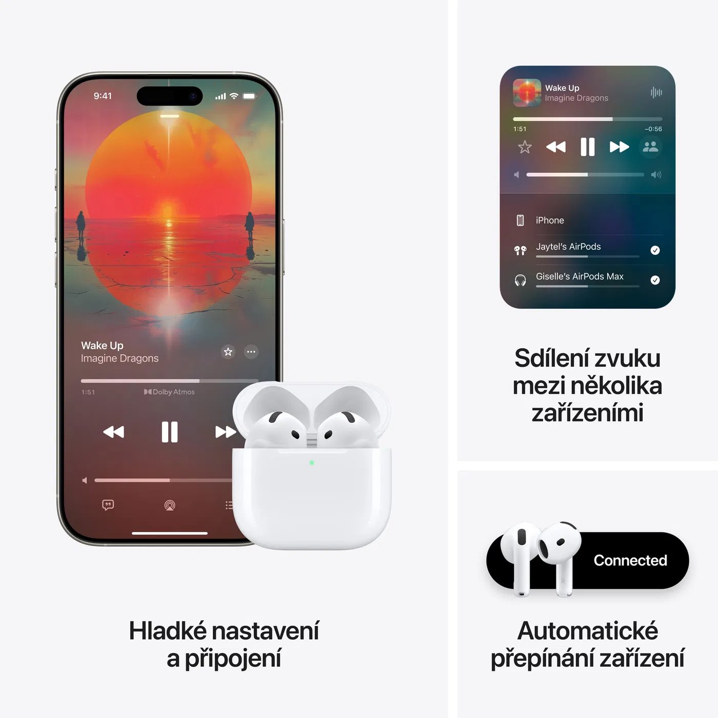 Slúchadlá Apple AirPods 4 s aktívnym potláčaním hluku (ANC)