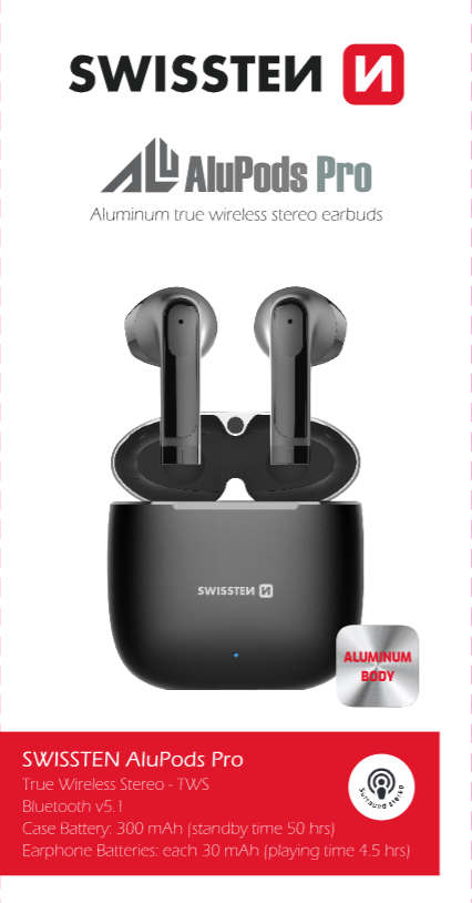 Slúchadlá Swissten TWS Alupods Pro