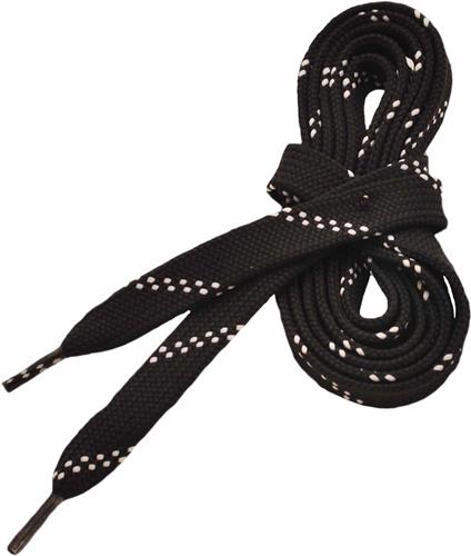 Šnúrky do hokejových korčúľ, voskované, 250 cm, čierne