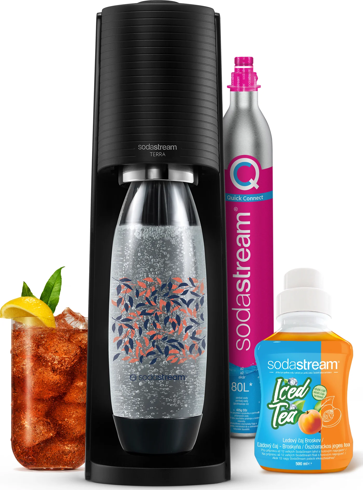 SodaStream Sada výrobníku TERRA Black Ice Tea MegaPack