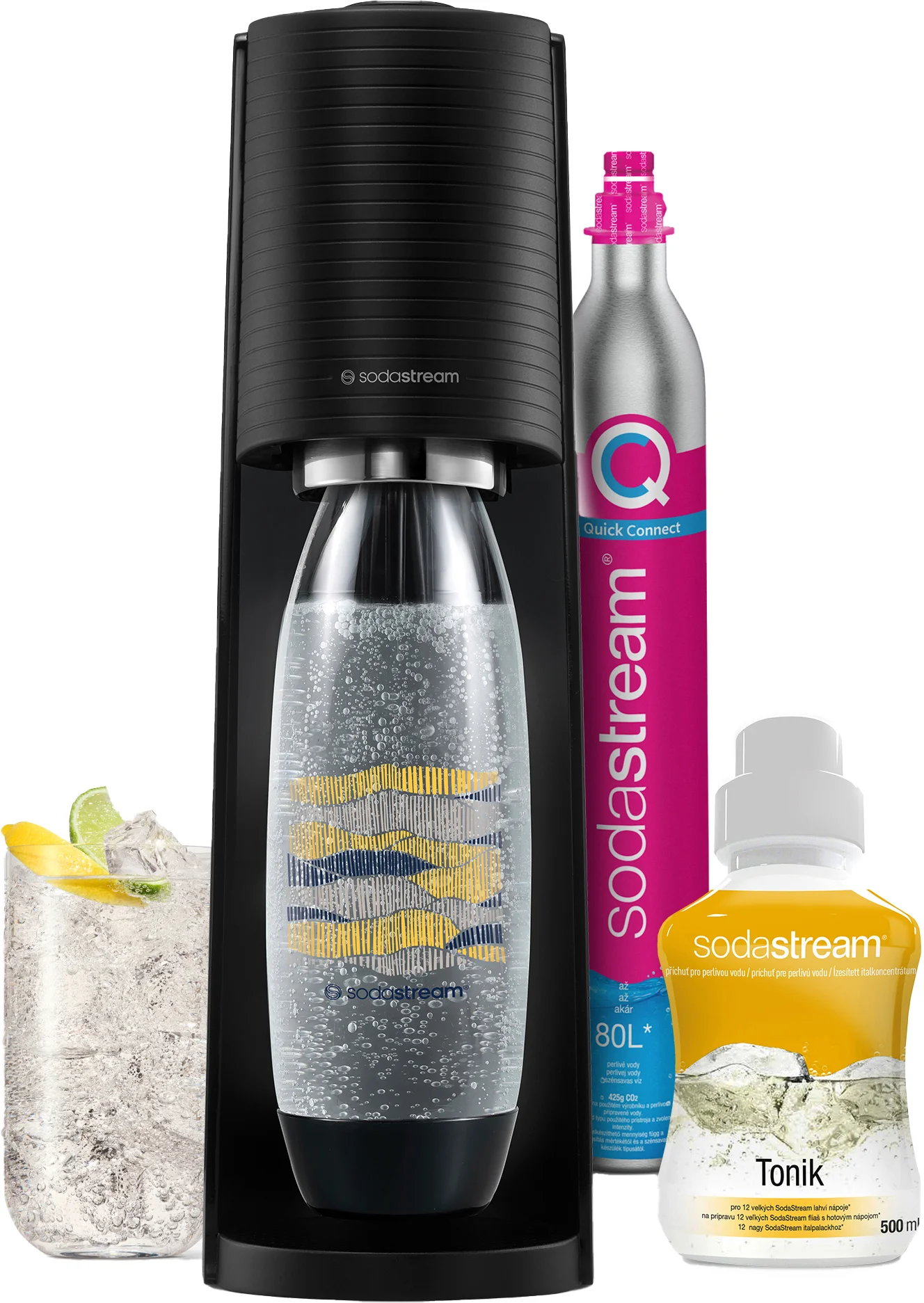 Sodastream Sada výrobníku TERRA Black Tonik Megapack