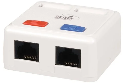 SOLARIX zásuvka, CAT5E, UTP, 2 x RJ45, na omietku, biela SX288-5E-UTP-WH