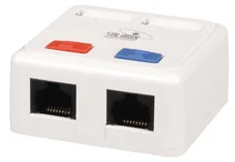 SOLARIX zásuvka, CAT5E, UTP, 2 x RJ45, na omietku, biela SX288-5E-UTP-WH