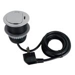 Solight 1z + zabudovaná zásuvka USB-C 20W PD, 2 m, strieborná