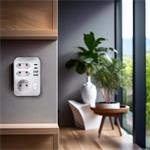 Solight hub, 1x 16A + 2x 2,5A, 2xUSB A+C, biely, vypínač