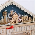 Solight LED adventný kalendár - horská chata, 10x LED, 50x40cm, 2x AA