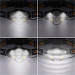 Solight LED čelová nabíjecí svítilna, 550lm, Li-Ion, USB
