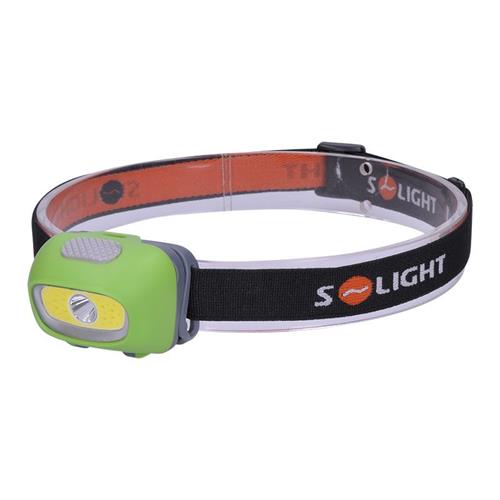 Solight LED čelovka, 3W Cree + 3W COB, 120lm, biele + červené svetlo, 3x AAA