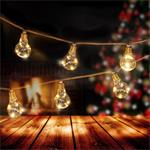 Solight LED dekorativní žárovky na přírodním provazu, 10x žárovka, 30LED, 180cm, časovač 3x AA