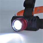 Solight LED dobíjacia čelovka, 3W, 150lm, zoom, Li-ion, USB